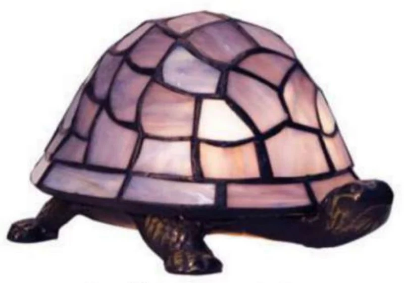 Casa Padrino Luxus Tiffany Tischleuchte Schildkröte Lila / Bronze 20 x 14 x H. 13 cm - Tiffany Deko Leuchte - Luxus Interior - Luxus Art Deco Leuchten - Tiffany Leuchten