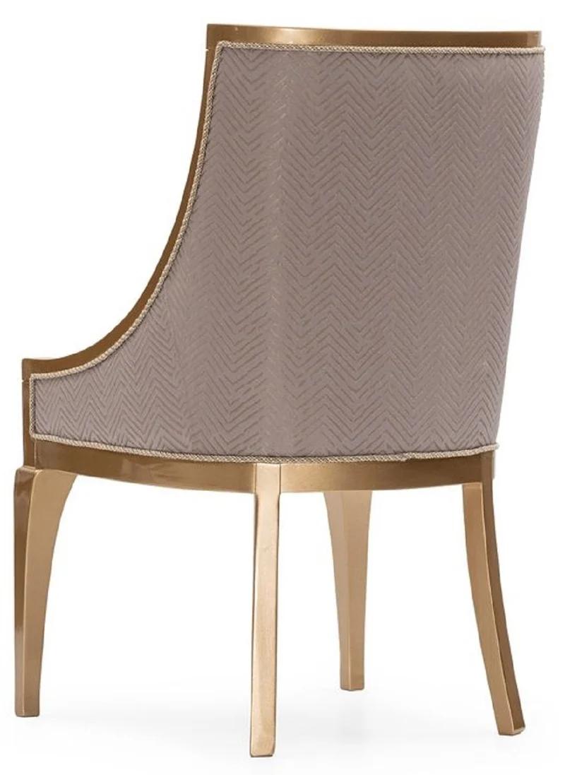 Casa Padrino Luxus Barock Esszimmer Stuhl 4er Set Grau / Gold - Barockstil Küchen Stühle - Prunkvolle Luxus Esszimmer Möbel im Barockstil - Barock Esszimmer Möbel - Edel & Prunkvoll