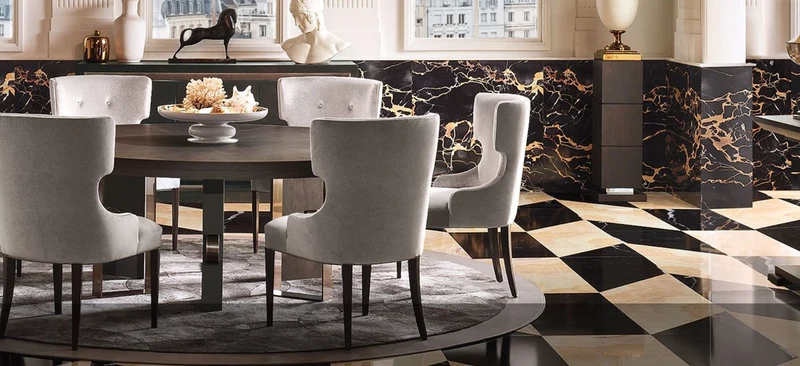 Casa Padrino Luxus Esstisch Dunkelbraun / Messing Ø 160 x H. 76 cm - Runder Massivholz Esszimmertisch - Italienische Luxus Esszimmer Möbel - Luxus Einrichtung - Luxus Qualität - Made in Italy
