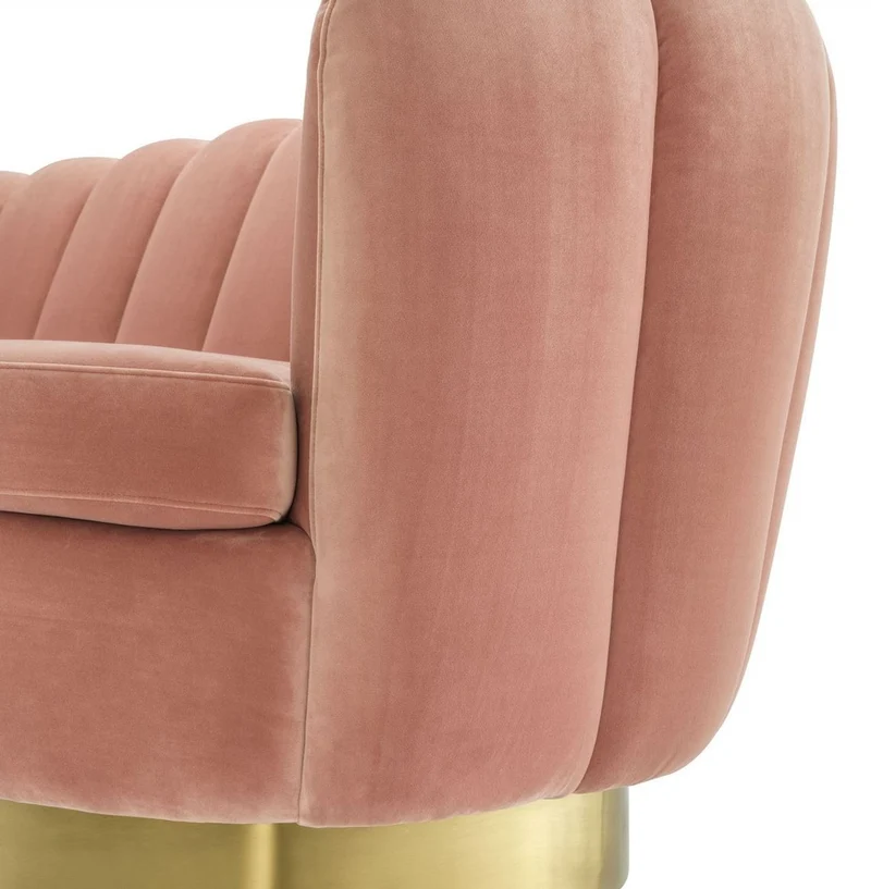 Casa Padrino Luxus Samt Sofa Hautfarben / Messing 225 x 90 x H. 80 cm - Wohnzimmer Sofa - Hotel Sofa - Luxus Möbel - Luxus Qualität