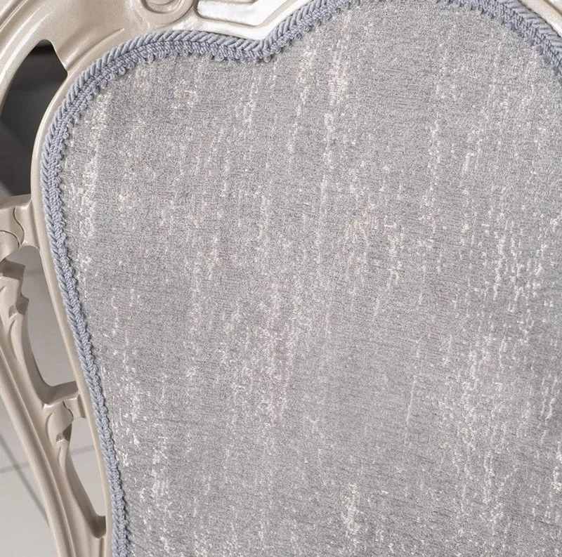 Casa Padrino Luxus Barock Esszimmer Stuhl 8er Set Grau / Hochglanz Beige 49,5 x 57 x H. 102,5 cm - Barockstil Küchen Stühle - Prunkvolle Luxus Esszimmer Möbel im Barockstil - Edel & Prunkvoll