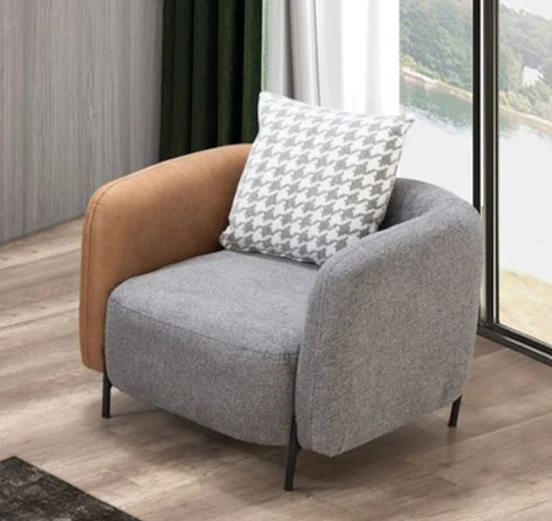 Casa Padrino Luxus Sessel Grau / Braun / Schwarz 80 x 90 x H. 70 cm - Wohnzimmer Sessel - Hotel Sessel - Wohnzimmer Möbel - Luxus Möbel - Wohnzimmer Einrichtung - Luxus Einrichtung