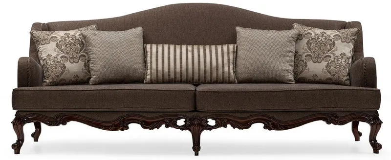 Casa Padrino Luxus Barock Wohnzimmer Set Grau / Silber / Braun - 2 Sofas & 2 Sessel & 1 Couchtisch & 2 Beistelltische - Handgefertigte Wohnzimmer Möbel im Barockstil - Edel & Prunkvoll
