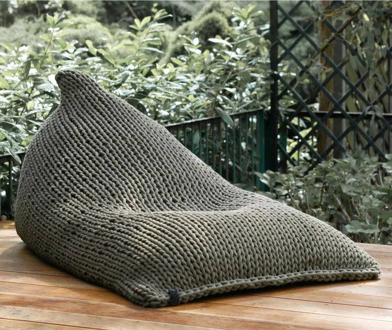 Casa Padrino Luxus Kinder Sitzsack Grün 70 x 100 cm - Baumwoll Sitzsack mit Wasserdichter Innenhülle - Wohnzimmer Accessoires - Garten Accessoires - Luxus Accessoires