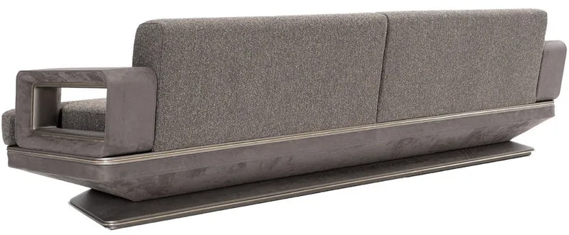 Casa Padrino Luxus Sofa Grau / Silber 270 x 94 x H. 76 cm - Wohnzimmer Sofa - Hotel Sofa - Wohnzimmer Möbel - Wohnzimmer Einrichtung - Hotel Möbel - Luxus Möbel - Luxus Einrichtung