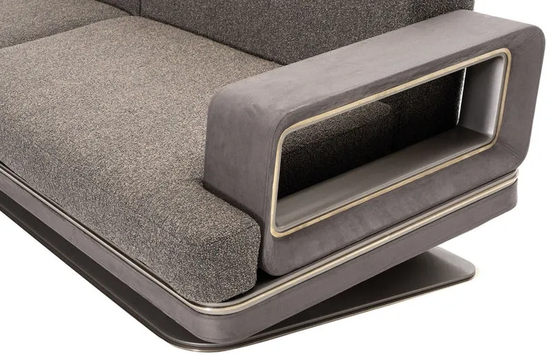 Casa Padrino Luxus Sofa Grau / Silber 270 x 94 x H. 76 cm - Wohnzimmer Sofa - Hotel Sofa - Wohnzimmer Möbel - Wohnzimmer Einrichtung - Hotel Möbel - Luxus Möbel - Luxus Einrichtung