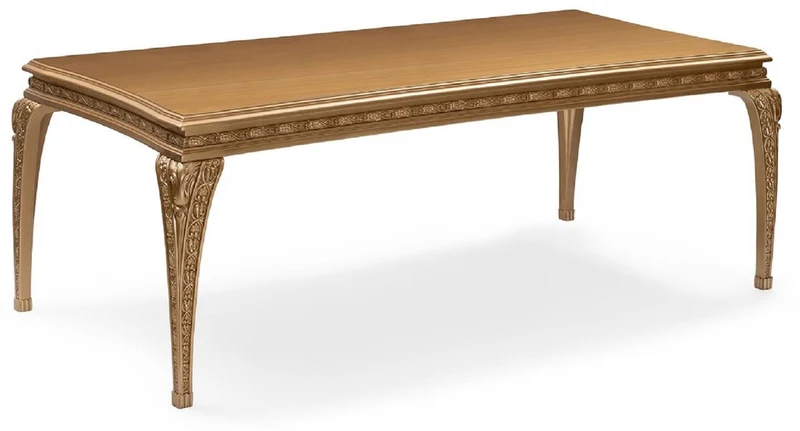 Casa Padrino Luxus Barock Esszimmer Set Grau / Gold - 1 Barock Esstisch & 6 Barock Esszimmerstühle - Luxus Esszimmer Möbel im Barockstil - Prunkvolle Barock Esszimmer Möbel