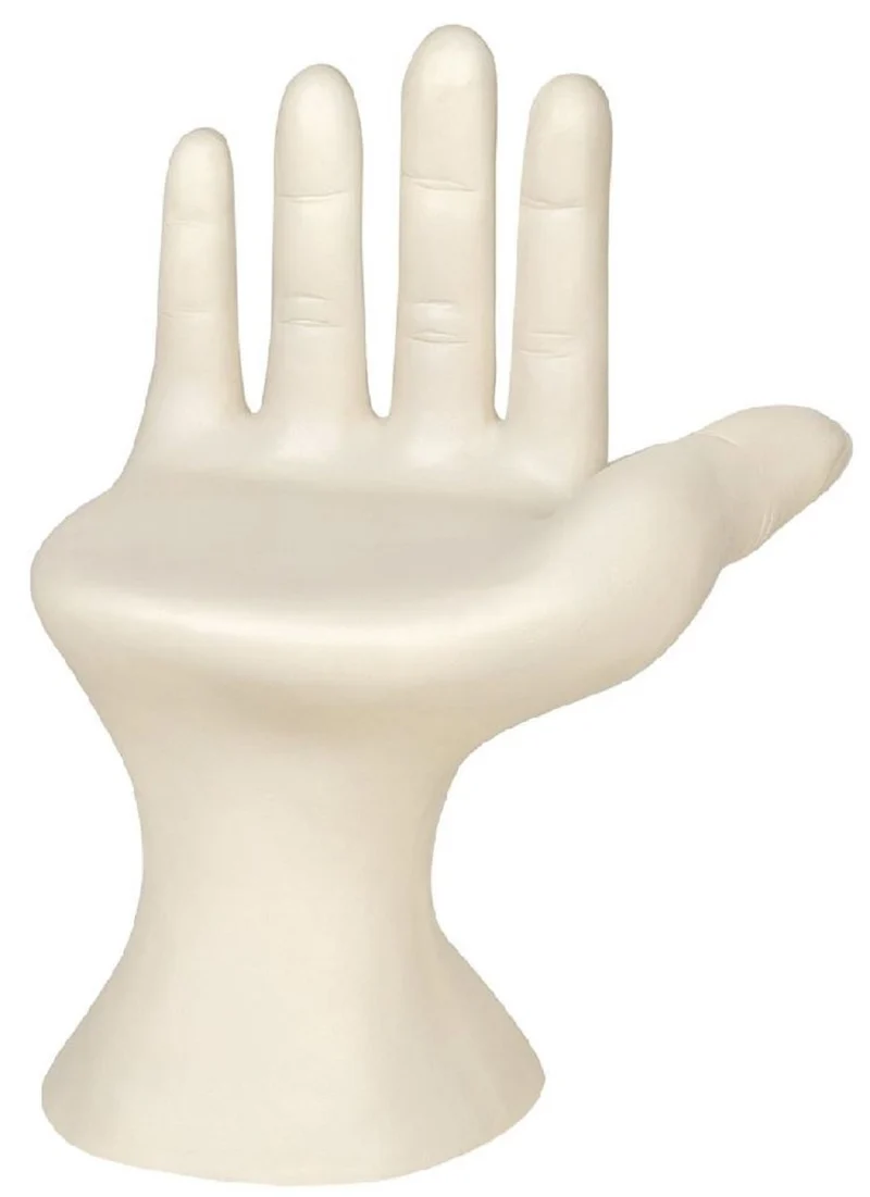 Casa Padrino Luxus Designer Stuhl Hand Cremeweiß 60 x 50 x H. 89 cm - Fiberglas Stuhl - Luxus Möbel - Designer Möbel - Fiberglas Möbel