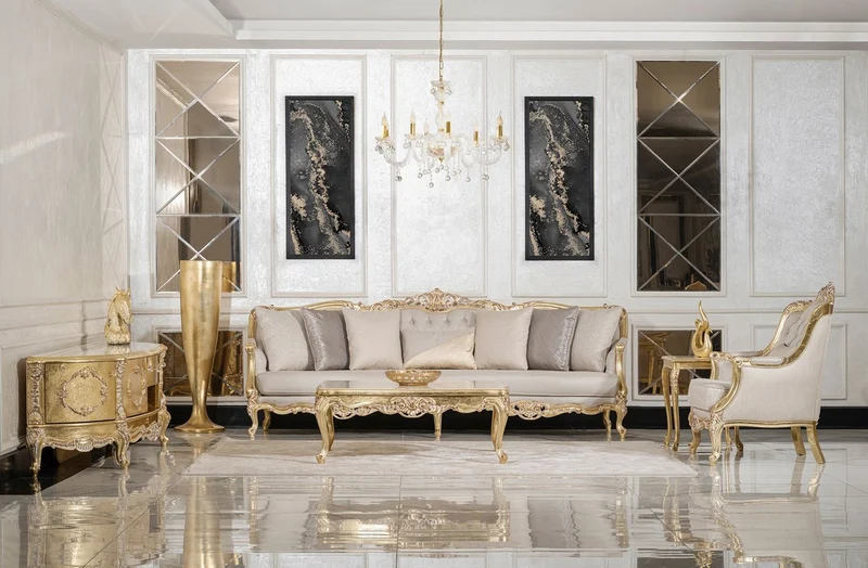 Casa Padrino Luxus Barock Beistelltisch Gold / Creme / Weiß - Quadratischer Massivholz Tisch im Barockstil - Luxus Wohnzimmer Möbel im Barockstil - Barock Möbel - Edel & Prunkvoll