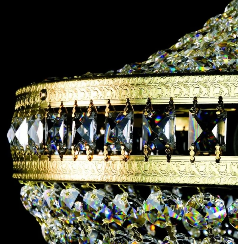Casa Padrino Luxus Barock Kristall Stehleuchte Gold Ø 50 x H. 155 cm - Prunkvolle Stehlampe mit Böhmischem Kristallglas - Barock Kristall Leuchten - Barock Möbel
