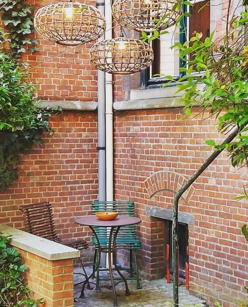 Casa Padrino Jugendstil Gartentisch Braun Ø 60 x H. 70 cm - Handgefertigter Schmiedeeisen Tisch - Nostalgische Schmiedeeisen Garten & Terrassen Möbel
