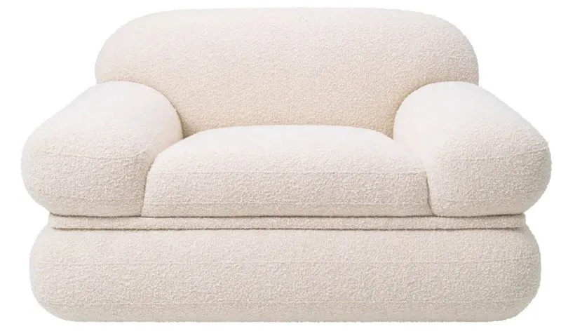 Casa Padrino Luxus Sessel Creme 124 x 91 x H. 73 cm - Wohnzimmer Sessel - Hotel Sessel - Wohnzimmer Möbel - Luxus Möbel - Wohnzimmer Einrichtung - Luxus Einrichtung - Möbel Luxus