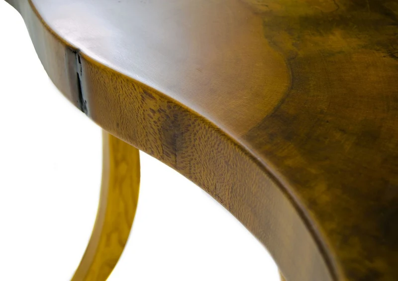 Casa Padrino Luxus Couchtisch Braun / Naturfarben Ø 70 x H. 45 cm - Runder Wohnzimmertisch mit Massivholz Tischplatte - Wohnzimmer Möbel - Hotel Möbel - Luxus Möbel