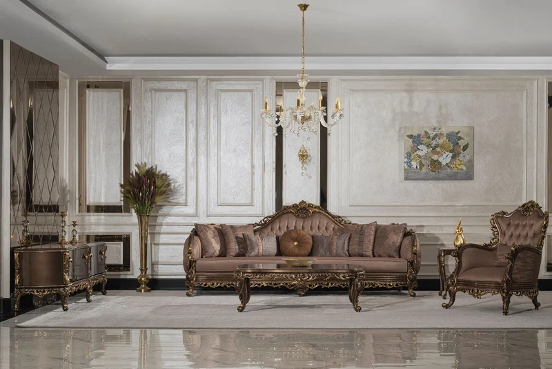 Casa Padrino Luxus Barock TV Schrank Braun / Gold - Prunkvolles Massivholz Sideboard mit 4 Türen - Wohnzimmer Möbel im Barockstil - Barock Möbel - Edel & Prunkvoll