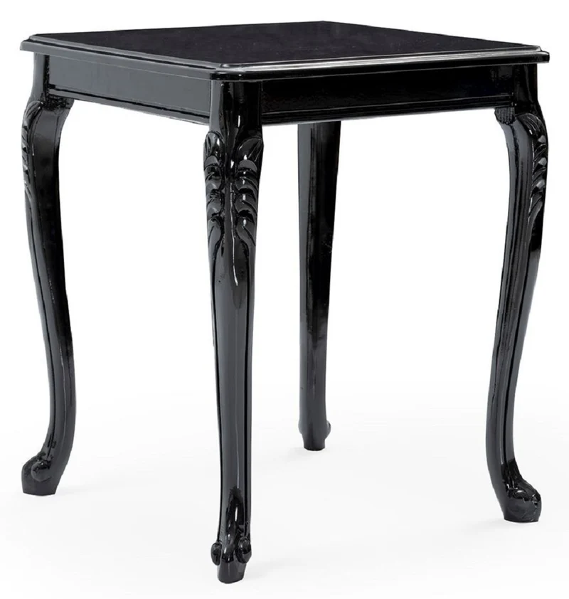 Casa Padrino Luxus Barock Beistelltisch Schwarz - Handgefertigter Massivholz Tisch im Barockstil - Luxus Wohnzimmer Möbel im Barockstil - Barock Möbel - Edel & Prunkvoll