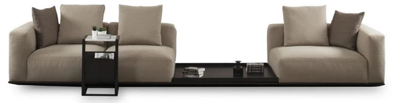 Casa Padrino Luxus Sofa Grau / Schwarz 400 x 100 x H. 67 cm - Wohnzimmer Sofa - Hotel Sofa - Wohnzimmer Möbel - Wohnzimmer Einrichtung - Hotel Möbel - Luxus Möbel - Luxus Einrichtung