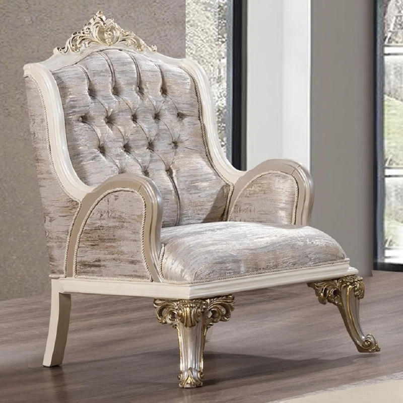 Casa Padrino Luxus Barock Wohnzimmer Set Silber / Weiß / Grau / Gold - 2 Barock Sofas & 2 Barock Sessel & 1 Barock Couchtisch - Luxus Wohnzimmer Möbel im Barockstil - Barock Möbel