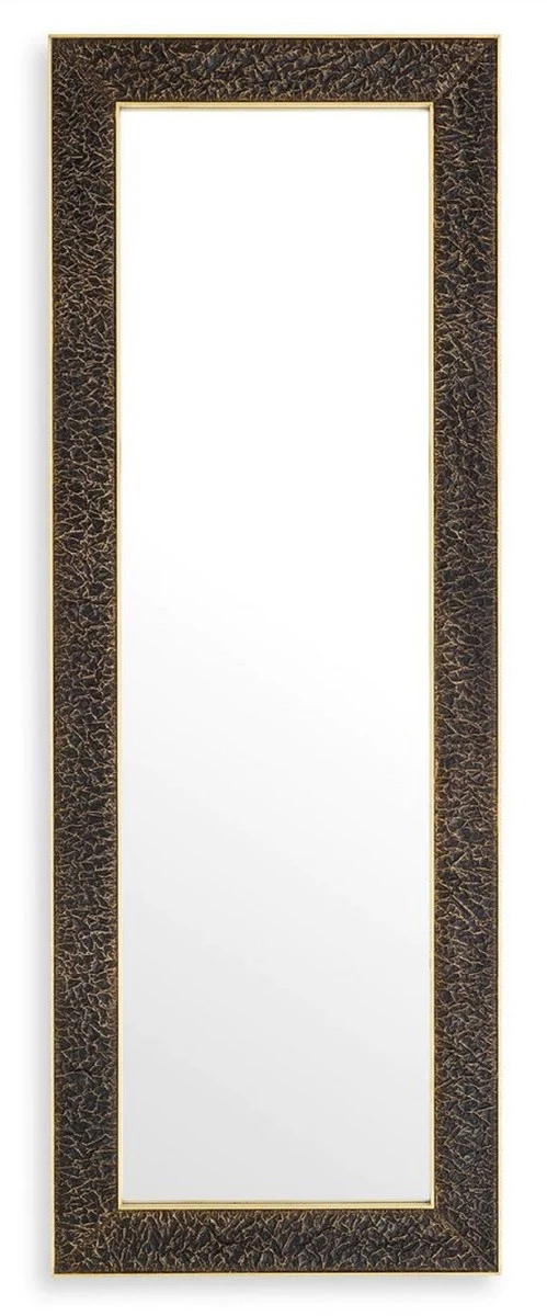 Casa Padrino Luxus Wandspiegel Bronze / Antik Messing 80 x 3,5 x H. 220 cm - Rechteckiger Spiegel - Wohnzimmer Spiegel - Schlafzimmer Spiegel - Garderoben Spiegel - Luxus Möbel - Luxus Interior