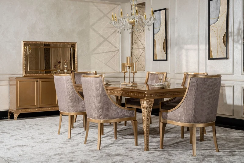 Casa Padrino Luxus Barock Sideboard mit Spiegel Gold - Luxus Möbel Möbel im Barockstil - Barock Möbel - Barock Einrichtung - Edel & Prunkvoll
