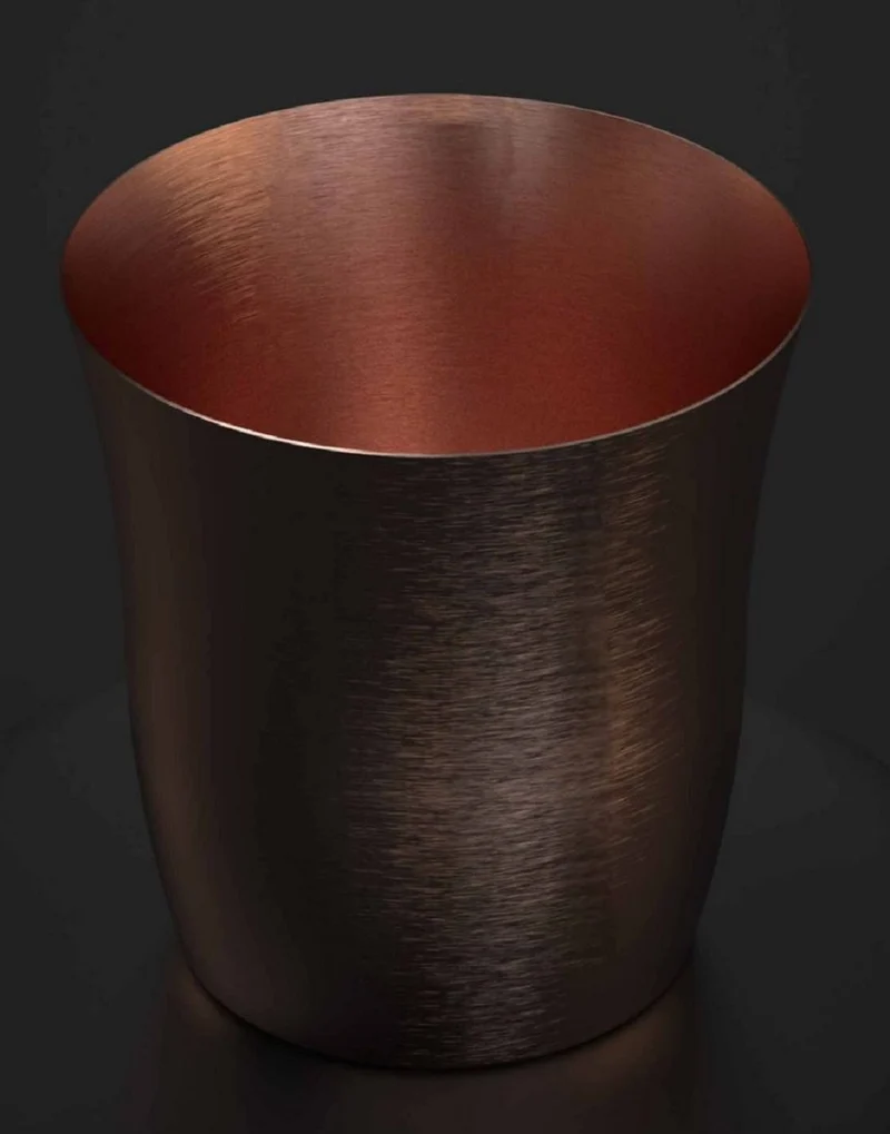 Casa Padrino Luxus Kupfer Champagnerkühler Ø 18 x H. 19 cm - Runder Weinkühler - Sektkühler - Gastronomie Accessoires - Restaurant Accessoires - Hotel Accessoires - Luxus Qualität