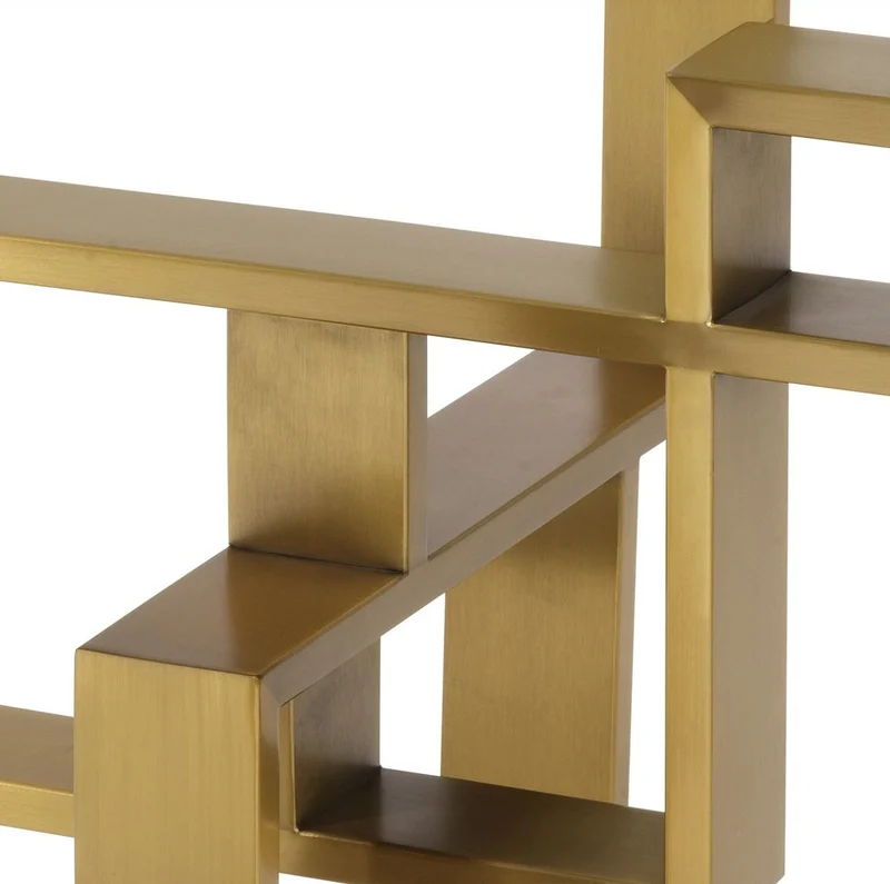 Casa Padrino Luxus Beistelltisch Messing Ø 60 x H. 54,5 cm - Runder Edelstahl Tisch mit Glasplatte - Luxus Möbel - Wohnzimmer Möbel - Hotel Möbel - Luxus Einrichtung - Wohnzimmer Einrichtung