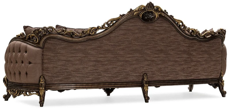 Casa Padrino Luxus Barock Wohnzimmer Sofa Grau / Braun / Gold - Handgefertigtes Barockstil Sofa mit dekorativen Kissen - Luxus Wohnzimmer Möbel im Barockstil - Barock Möbel - Edel & Prunkvoll