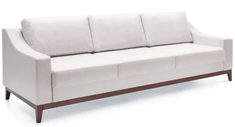 Casa Padrino Luxus Sofa Weiß / Dunkelbraun 225 x 100 x H. 77 cm - Wohnzimmer Sofa mit Schlaffunktion - Wohnzimmer Möbel - Luxus Möbel - Luxus Interior