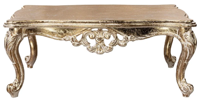 Casa Padrino Luxus Barock Couchtisch Antik Gold - Rechteckiger Barockstil Wohnzimmertisch - Barockstil Wohnzimmer Möbel - Barock Möbel - Luxus Möbel im Barockstil - Edel & Prunkvoll