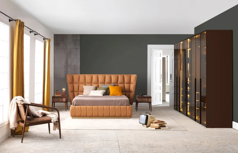 Casa Padrino Luxus Doppelbett Hellbraun / Beige 247 x 214 x H. 126 cm - Massivholz Bett - Schlafzimmer Möbel - Hotel Möbel - Luxus Möbel - Luxus Einrichtung