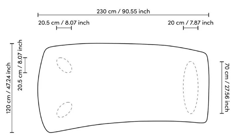 Casa Padrino Luxus Esstisch Schwarzgrau 230 x 120 x H. 76,5 cm - Massivholz Küchentisch mit leicht gebogener Tischplatte - Esszimmer Möbel - Küchen Möbel - Luxus Möbel - Luxus Einrichtung