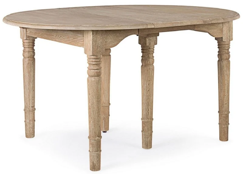 Casa Padrino Luxus Massivholz Esstisch Naturfarben 110-272 x 110 x H. 78 cm - Ausziehbarer Massivholz Küchentisch - Esszimmer Möbel - Küchen Möbel - Massivholz Möbel - Luxus Möbel