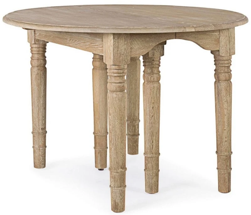 Casa Padrino Luxus Massivholz Esstisch Naturfarben 110-272 x 110 x H. 78 cm - Ausziehbarer Massivholz Küchentisch - Esszimmer Möbel - Küchen Möbel - Massivholz Möbel - Luxus Möbel