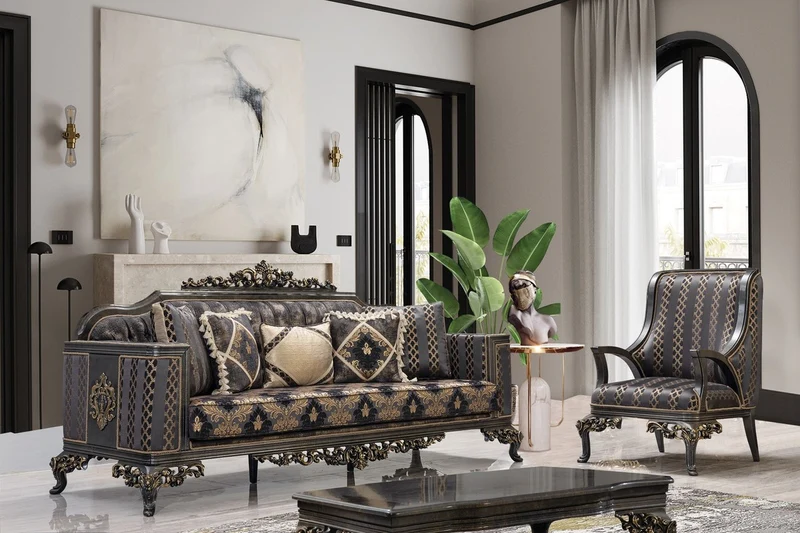 Casa Padrino Luxus Barock Couchtisch Grau / Gold - Handgefertigter Barockstil Wohnzimmertisch - Barockstil Wohnzimmer Möbel - Barock Möbel - Luxus Möbel im Barockstil - Edel & Prunkvoll