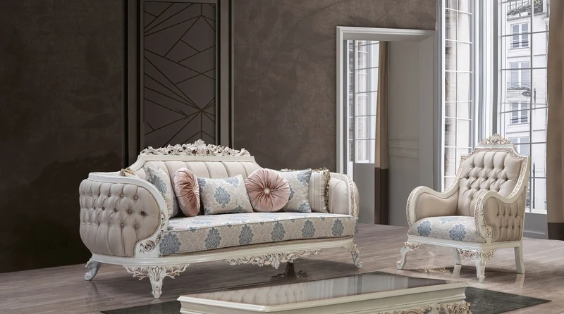 Casa Padrino Luxus Barock Sessel Mehrfarbig / Creamweiß / Kupfer - Barockstil Wohnzimmer Sessel mit elegantem Muster - Luxus Wohnzimmer Möbel im Barockstil - Barock Einrichtung - Barock Möbel