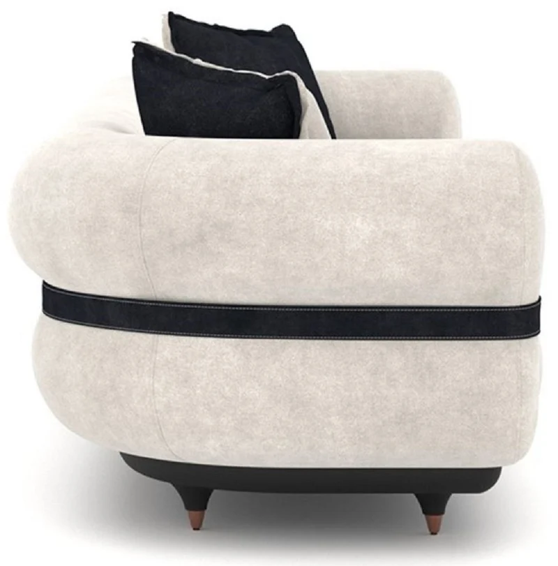Casa Padrino Luxus Sessel Grau / Blau / Schwarz / Kupfer 110 x 88 x H. 65 cm - Wohnzimmer Sessel - Hotel Sessel - Wohnzimmer Möbel - Hotel Möbel - Luxus Möbel - Luxus Einrichtung