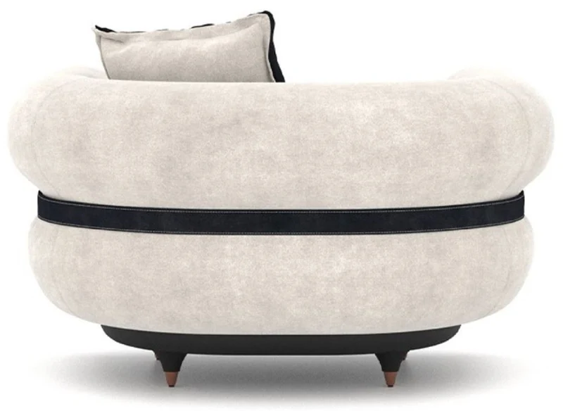 Casa Padrino Luxus Sessel Grau / Blau / Schwarz / Kupfer 110 x 88 x H. 65 cm - Wohnzimmer Sessel - Hotel Sessel - Wohnzimmer Möbel - Hotel Möbel - Luxus Möbel - Luxus Einrichtung