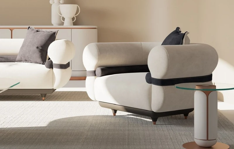 Casa Padrino Luxus Sessel Grau / Blau / Schwarz / Kupfer 110 x 88 x H. 65 cm - Wohnzimmer Sessel - Hotel Sessel - Wohnzimmer Möbel - Hotel Möbel - Luxus Möbel - Luxus Einrichtung