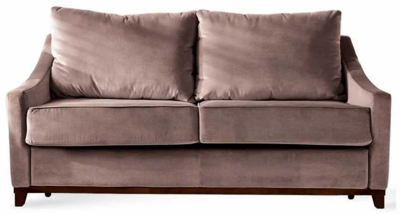 Casa Padrino Luxus Neoklassik Sofa Altrosa / Dunkelbraun Hochglanz 179 x 101 x H. 97 cm - Wohnzimmer Sofa mit Schlaffunktion - Wohnzimmer Möbel - Luxus Möbel - Neoklassik Möbel