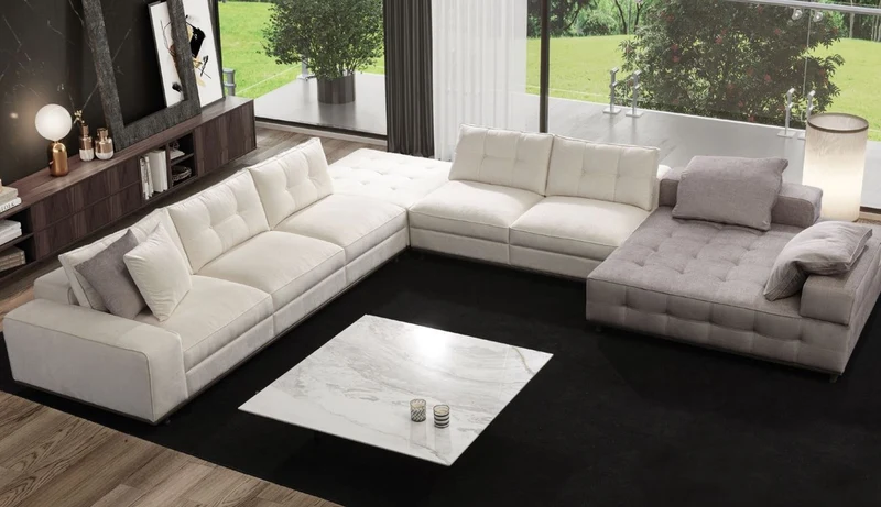 Casa Padrino Luxus Couchtisch Weiß / Schwarz 123 x 123 x H. 28,5 cm - Quadratischer Wohnzimmertisch mit Marmorplatte - Wohnzimmer Möbel - Luxus Möbel - Wohnzimmer Einrichtung