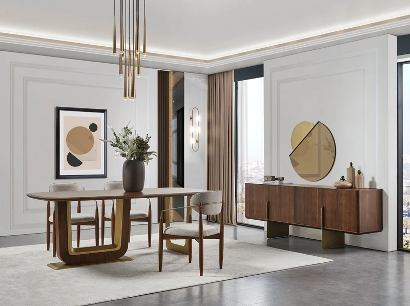 Casa Padrino Luxus Esszimmerstuhl 6er Set mit Armlehnen Grau / Braun / Messing 69 x 52 x H. 90 cm - Esszimmer Möbel - Restaurant Möbel - Esszimmer Einrichtung - Luxus Möbel - Luxus Einrichtung