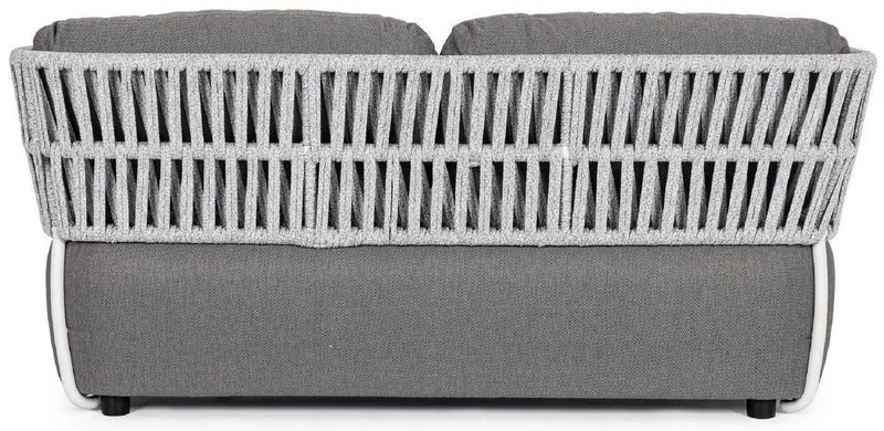 Casa Padrino Luxus Gartensofa Grau / Hellgrau / Schwarz 167 x 86 x H. 79 cm - Wetterbeständiges Garten Sofa - Terrassen Sofa - Garten Möbel - Terrassen Möbel - Outdoor Möbel