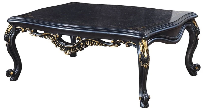 Casa Padrino Luxus Barock Wohnzimmer Set Grau / Blau / Gold - 2 Barock Sofas & 2 Barock Sessel & 1 Barock Couchtisch - Luxus Wohnzimmer Möbel im Barockstil - Barock Möbel - Edel & Prunkvoll