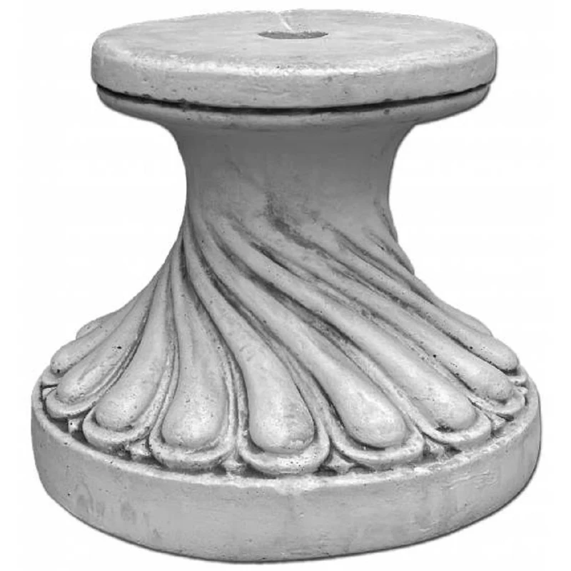 Casa Padrino Barock Sockel Grau Ø 39 x H. 34 cm - Prunkvoller Gartensockel im Barockstil - Runder Gartendeko Stein Sockel - Barock Garten Deko Accessoires - Barock Terrassen Deko Accessoires