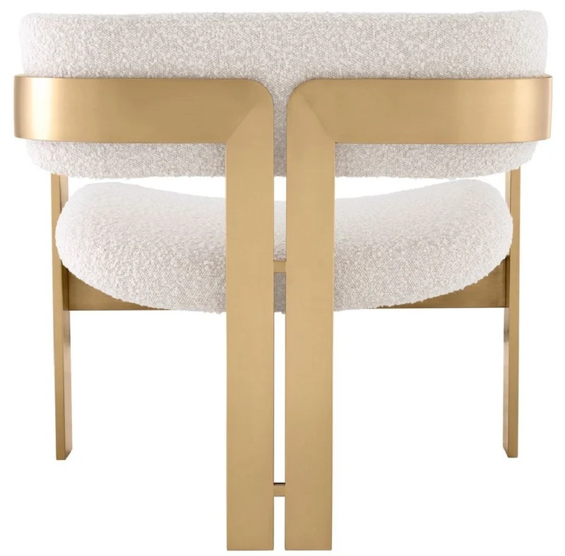 Casa Padrino Luxus Sessel Creme / Messing 70 x 70 x H. 68 cm - Wohnzimmer Sessel - Hotel Sessel - Wohnzimmer Möbel - Luxus Möbel - Wohnzimmer Einrichtung - Luxus Einrichtung - Möbel Luxus