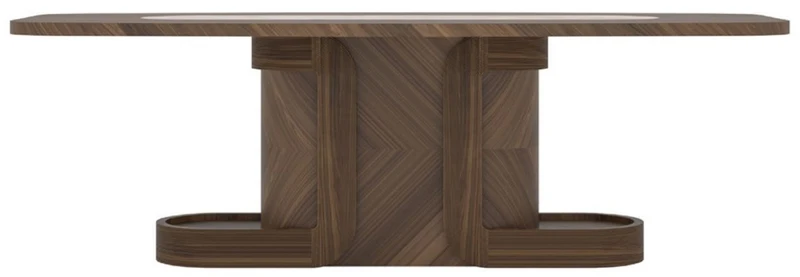 Casa Padrino Luxus Esstisch Braun / Beige 240 x 100 x H. 80 cm - Massivholz Esszimmertisch mit Marmorplatte - Esszimmer Möbel - Luxus Möbel - Luxus Esszimmer Einrichtung