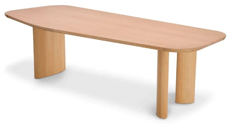 Casa Padrino Luxus Esstisch Naturfarben 248 x 100 x H. 76,5 cm - Rechteckiger Massivholz Küchentisch - Esszimmer Möbel - Küchen Möbel - Luxus Möbel - Luxus Einrichtung - Luxus Qualität