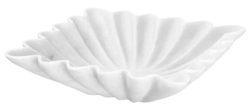 Casa Padrino Luxus Deko Marmor Schüssel Weiß 30,5 x 30,5 x H. 8 cm - Deko Schale - Quadratische Obstschale - Esstisch Deko - Deko Accessoires - Luxus Accessoires - Luxus Qualität