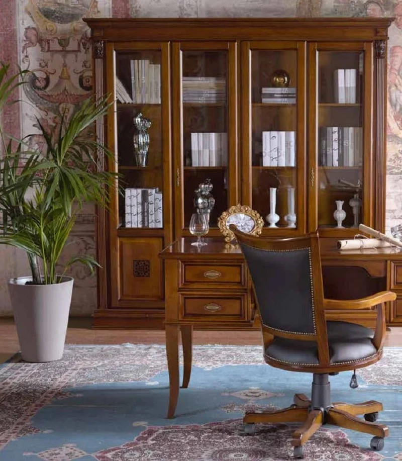 Casa Padrino Luxus Barock Sekretär mit 4 Schubladen Braun - Handgefertigter Schreibtisch im Barockstil - Barock Büro Möbel - Luxus Möbel im Barockstil - Luxus Qualität - Made in Italy