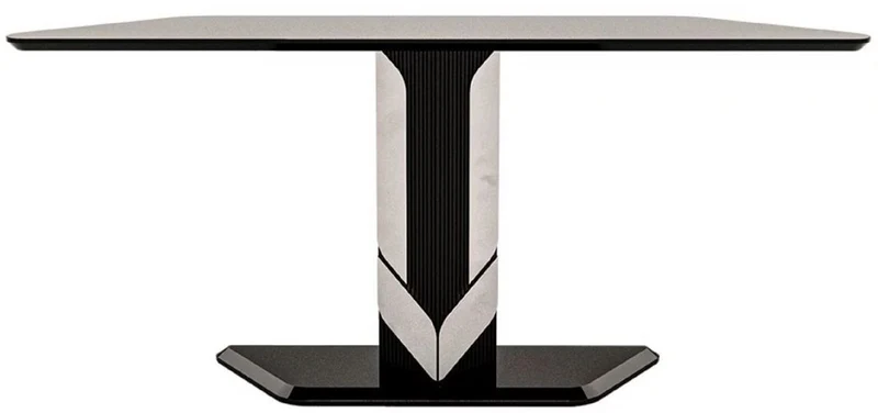 Casa Padrino Luxus Designer Konsole Braun / Schwarz / Silber 160 x 36 x H. 90 cm - Rechteckiger Konsolentisch - Luxus Möbel - Designer Möbel - Hotel Möbel - Luxus Qualität