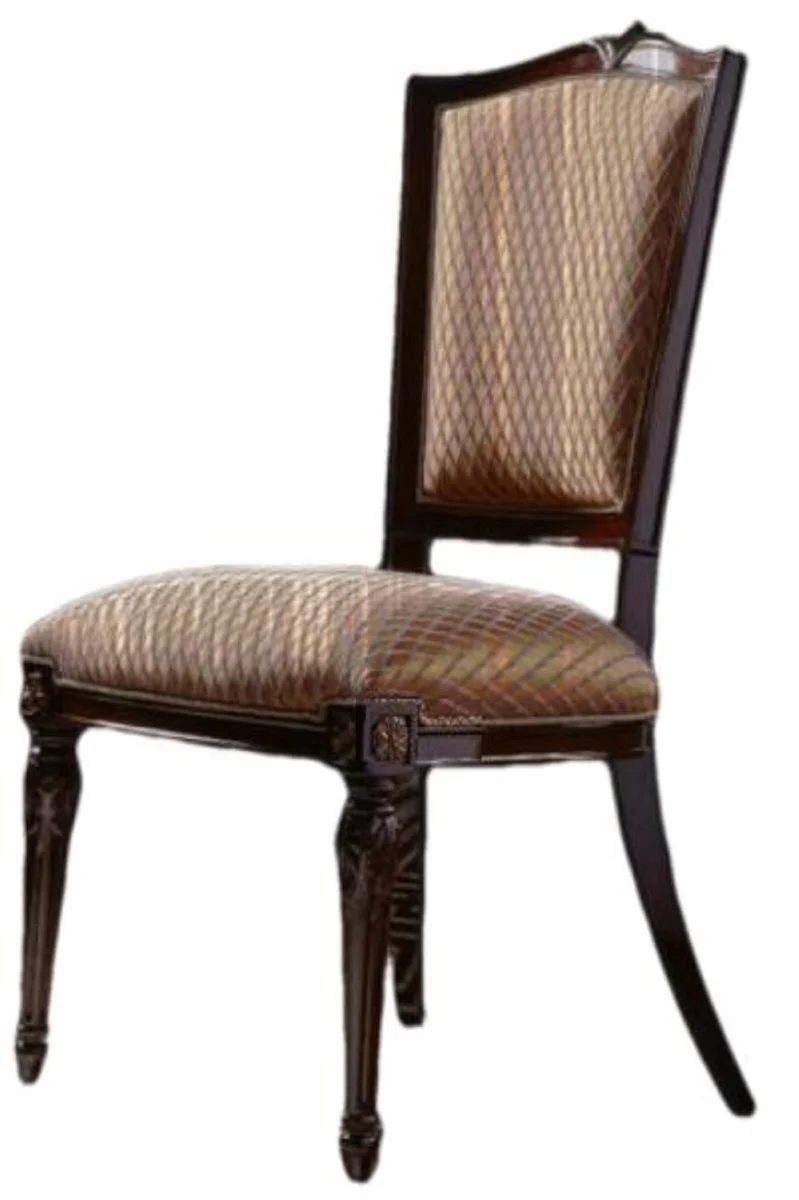 Casa Padrino Luxus Barock Esszimmerstuhl 8er Set Orange / Dunkelbraun - Prunkvolle Esszimmerstühle im Barockstil - Barock Esszimmer Möbel - Luxus Esszimmer Möbel im Barockstil